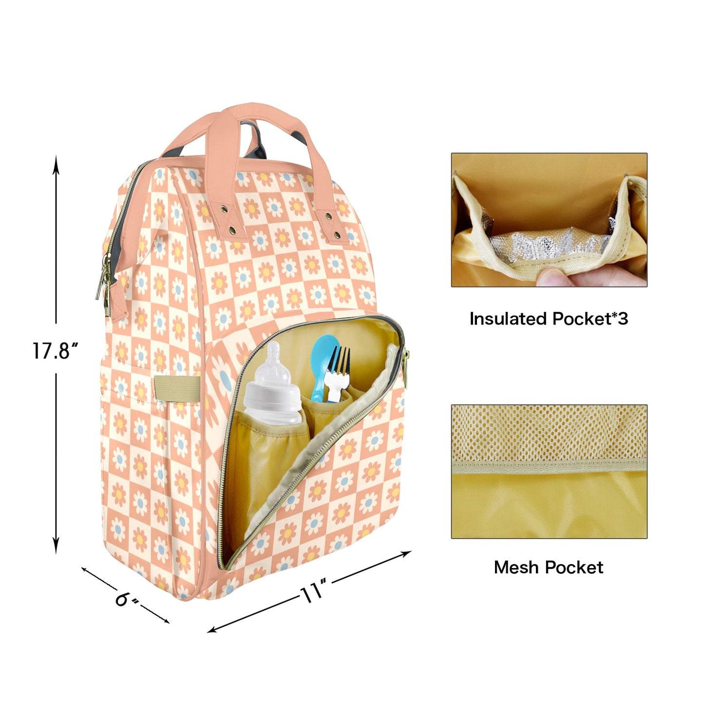 Boho Blooms Customizable Diaper Bag