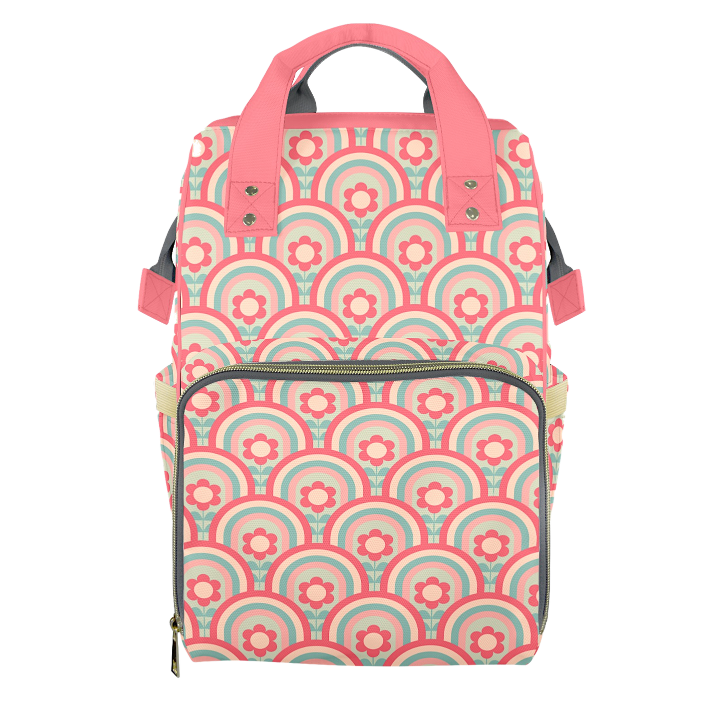 Retro Rainbows Customizable Diaper Bag