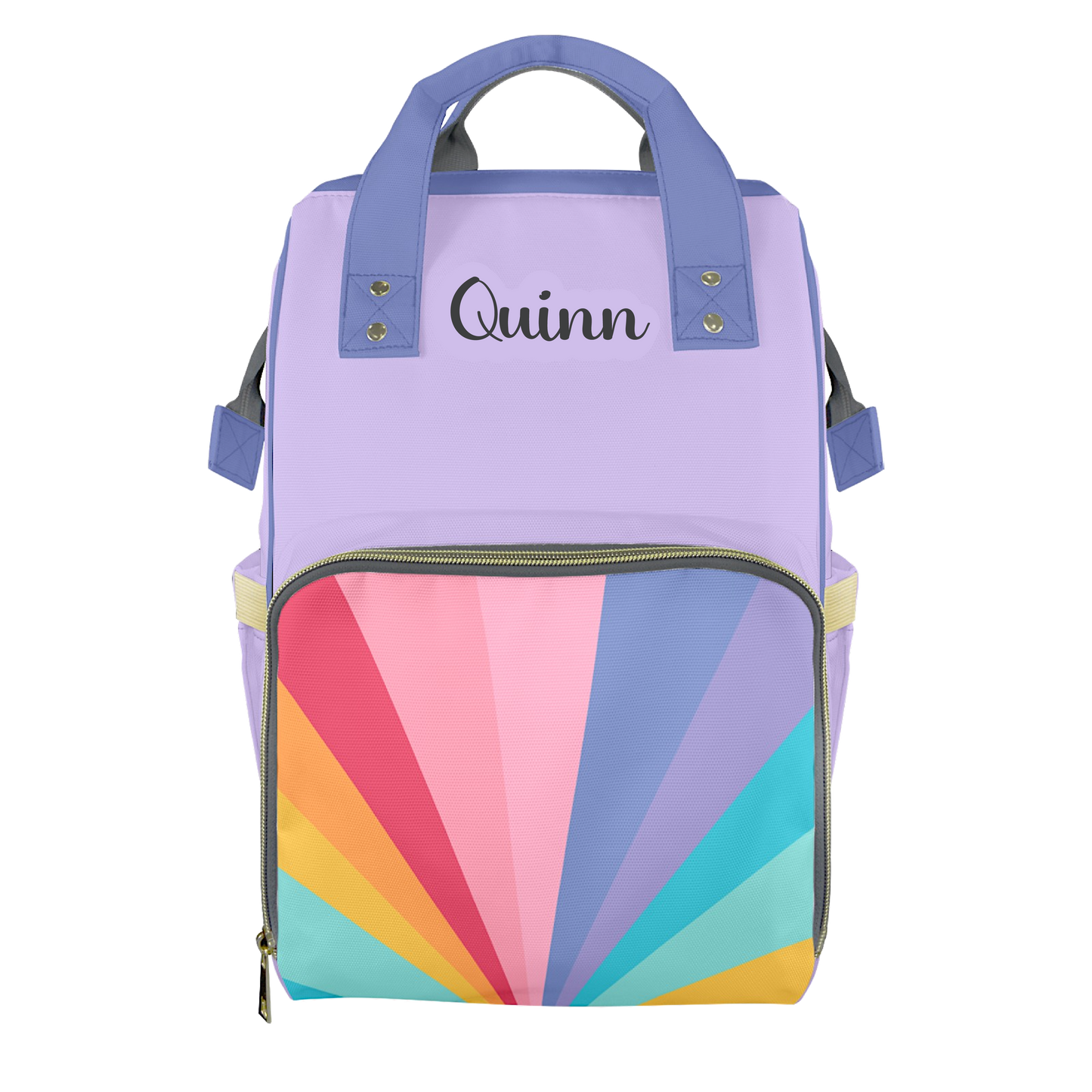 Rainbow Sunrise Customizable Diaper Bag