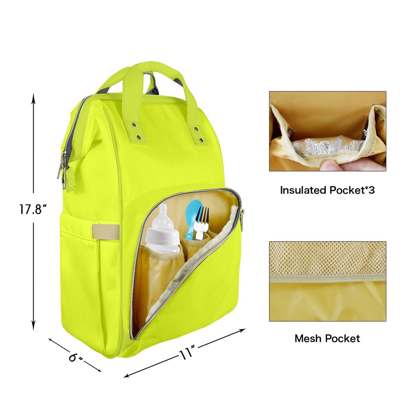 Green Apple Customizable Diaper Bag