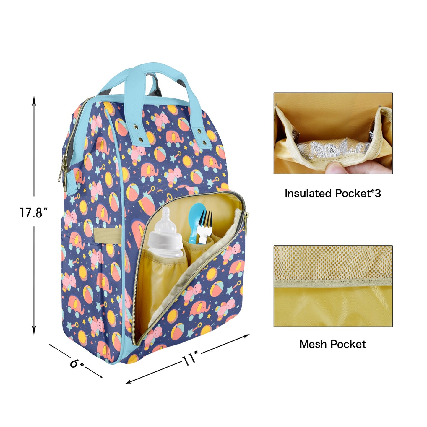 Dreamy Delights Customizable Diaper Bag