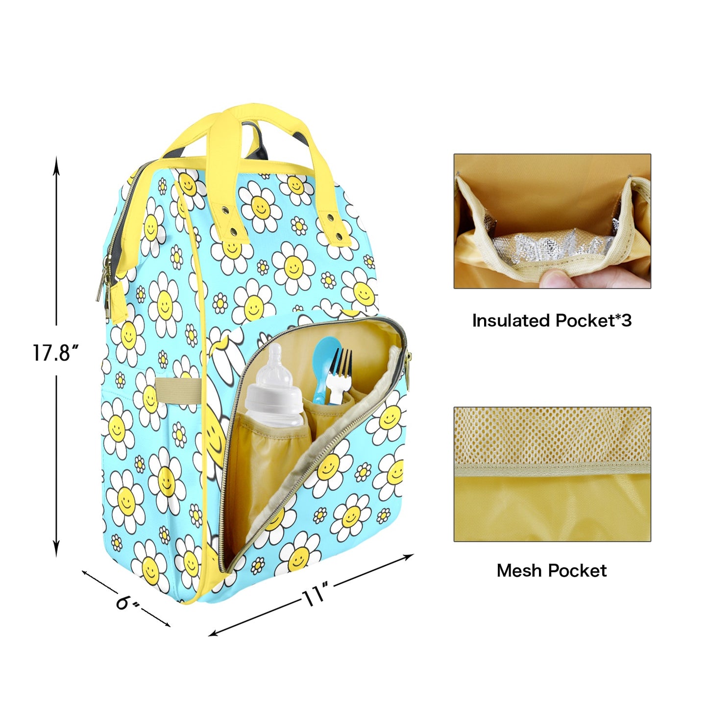 Happy Daisy Customizable Diaper Bag