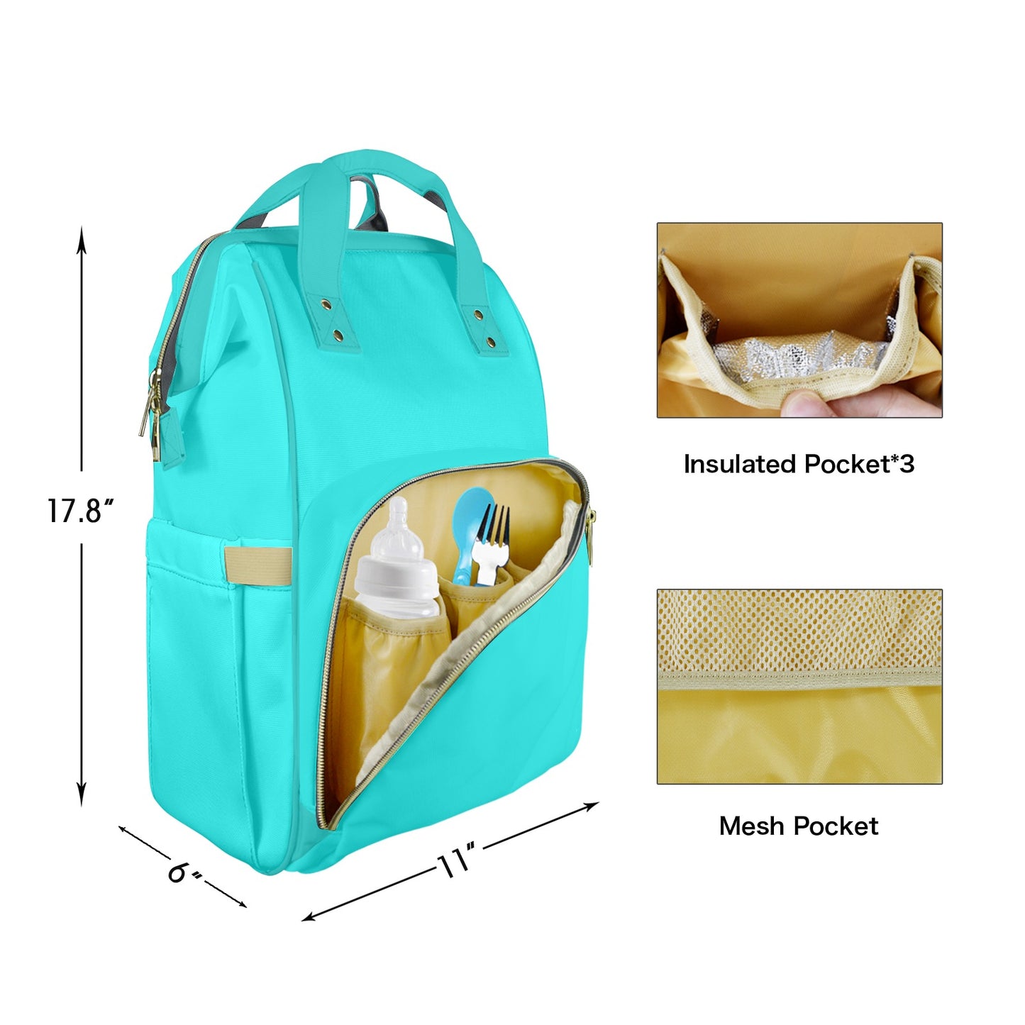 Pure Aqua Customizable Diaper Bag