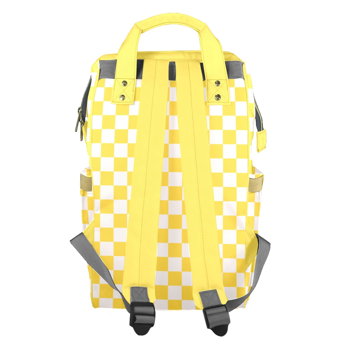 Yellow Checks Customizable Diaper Bag