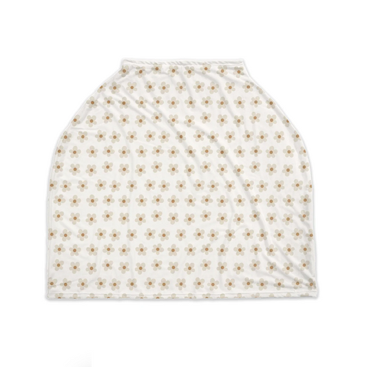 Beige Daisies Nursing Cover