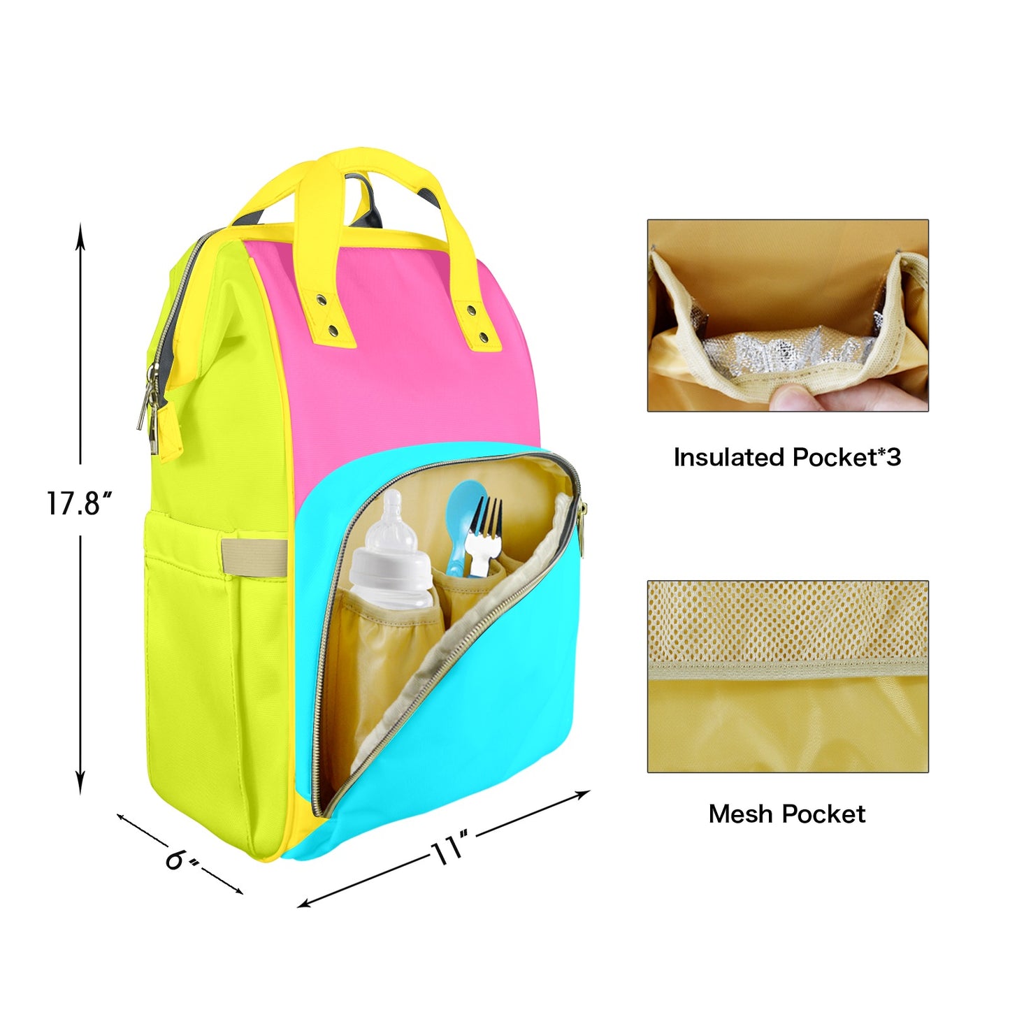 Neon Daydream Customizable Diaper Bag