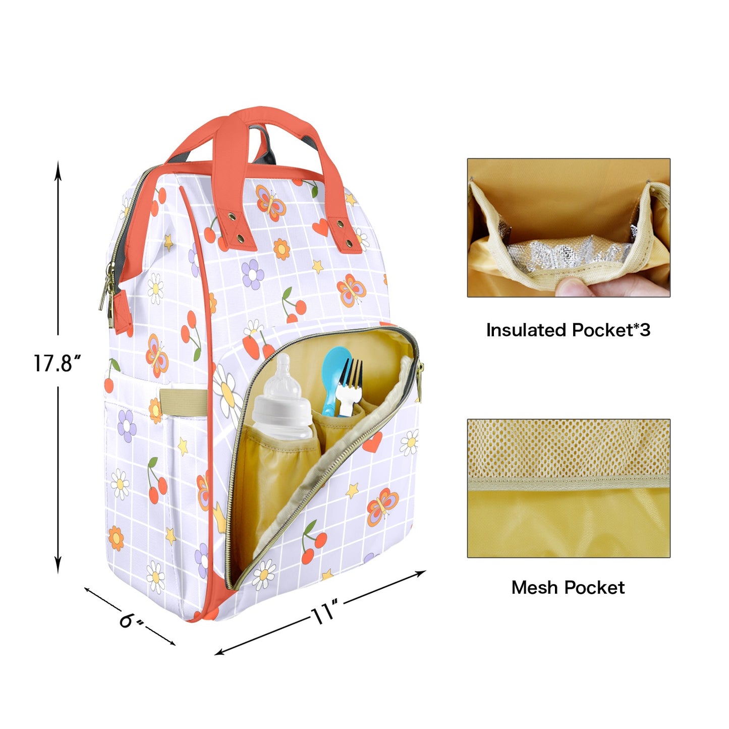 Sour Cherry Customizable Diaper Bag