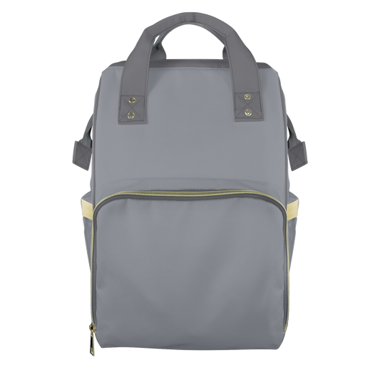 Charcoal Grey Customizable Diaper Bag