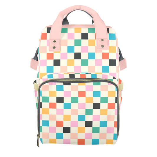 Disco Checks Customizable Diaper Bag