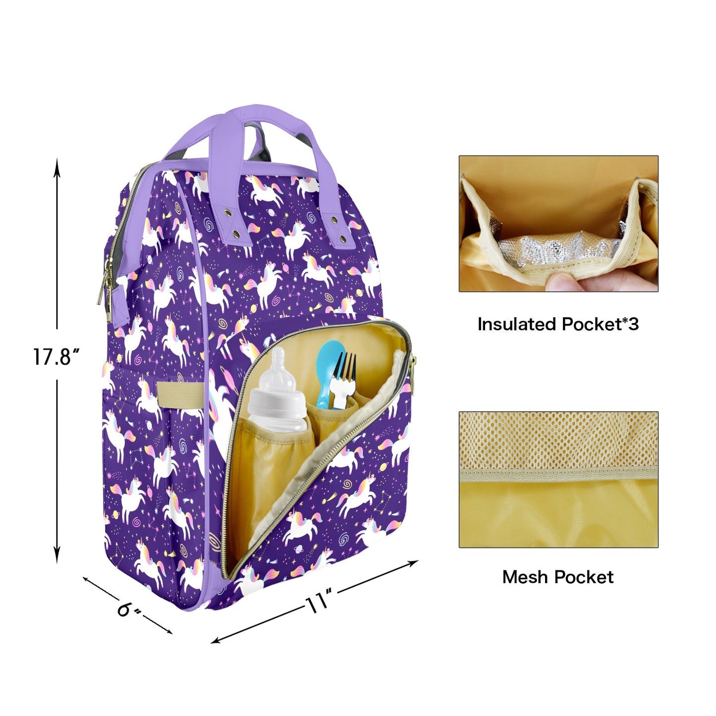 Born A Unicorn Customizable Diaper Bag