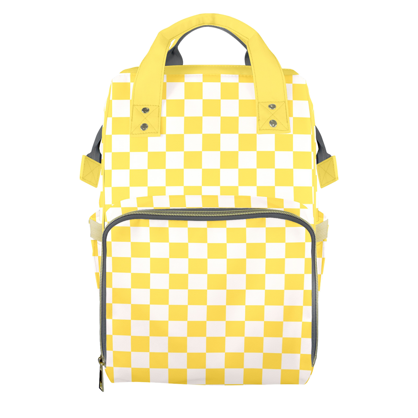 Yellow Checks Customizable Diaper Bag