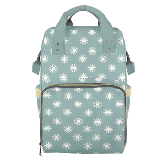 Sage Starbursts Customizable Diaper Bag