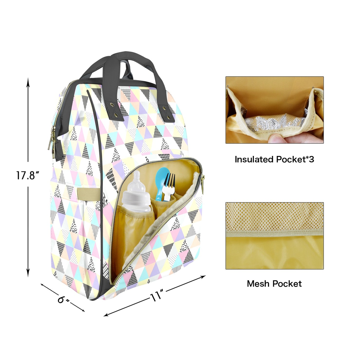 Pastel Deco Customizable Diaper Bag