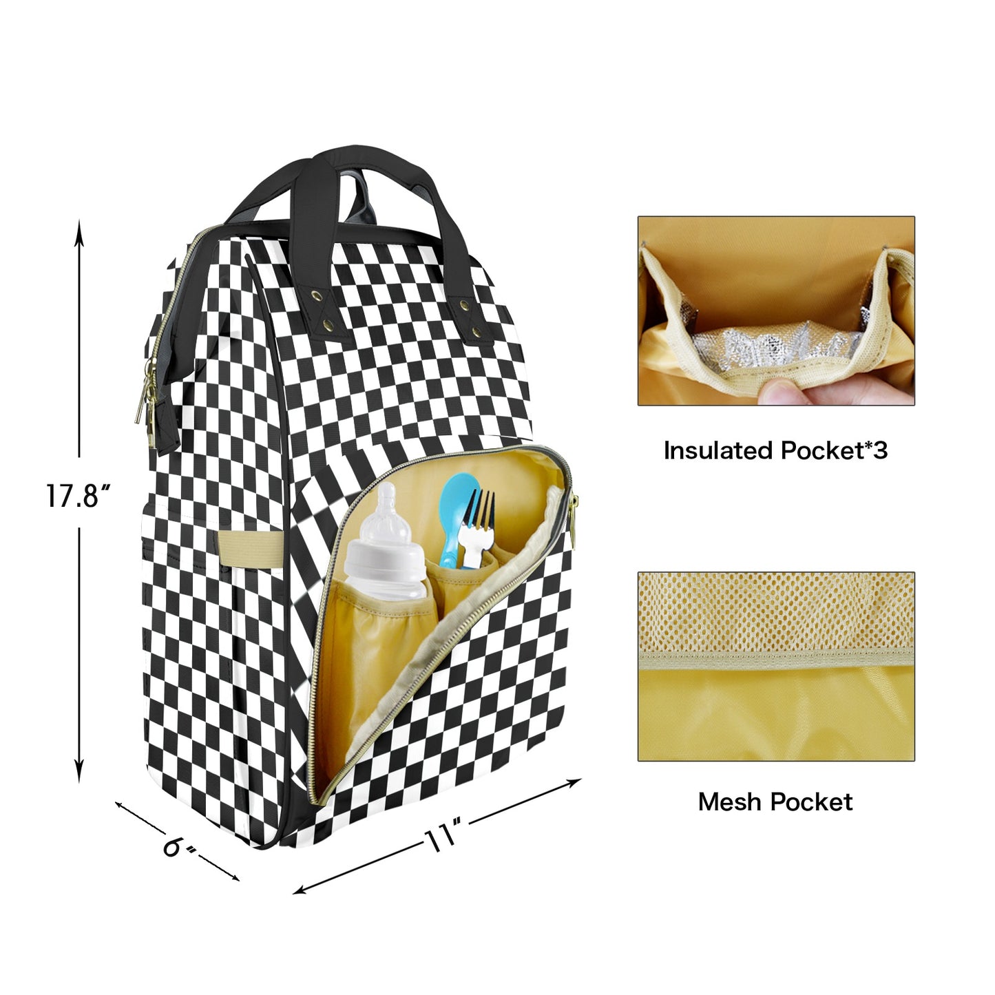 Classic Checks Customizable Diaper Bag