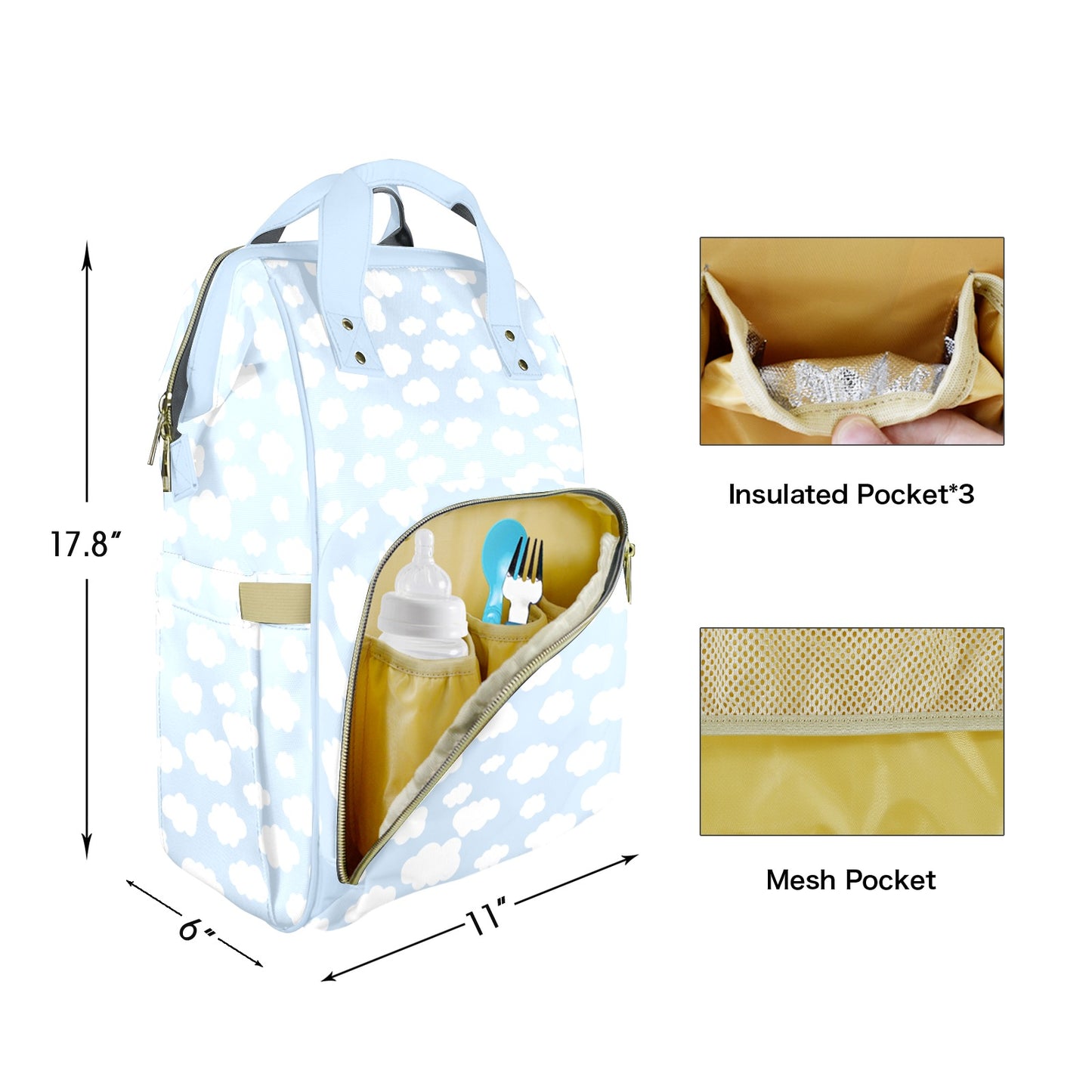 Head In The Clouds Customizable Diaper Bag