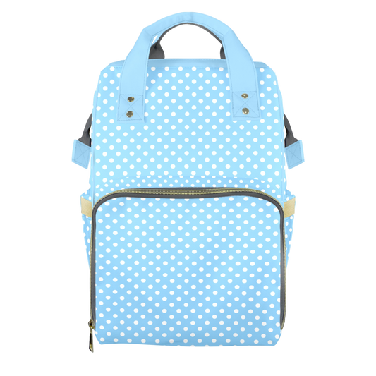 Blue Polkadots Customizable Diaper Bag
