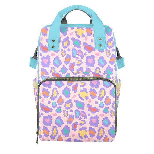 Rainbow Cheetah Customizable Diaper Bag