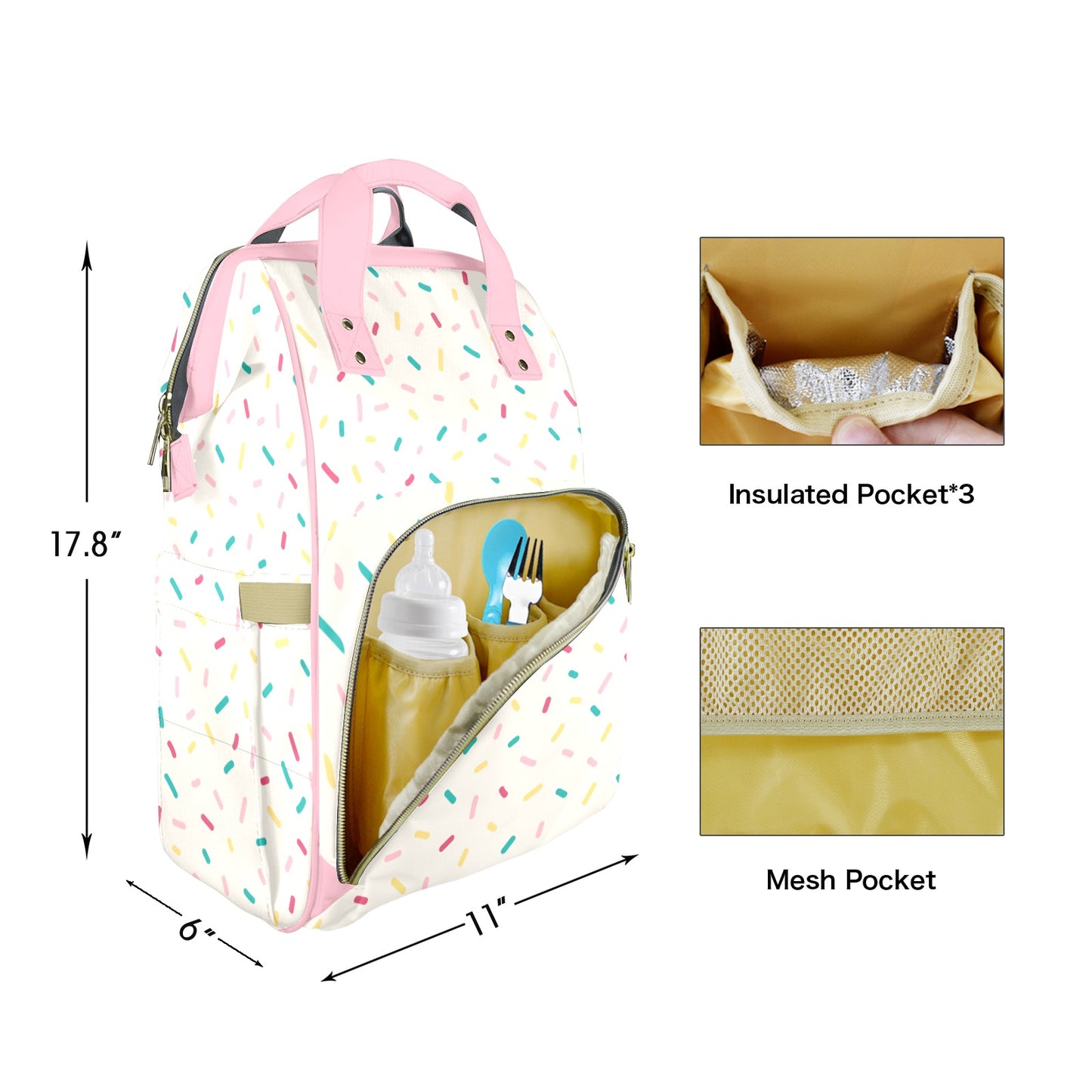 Sprinkle Sundae Customizable Diaper Bag