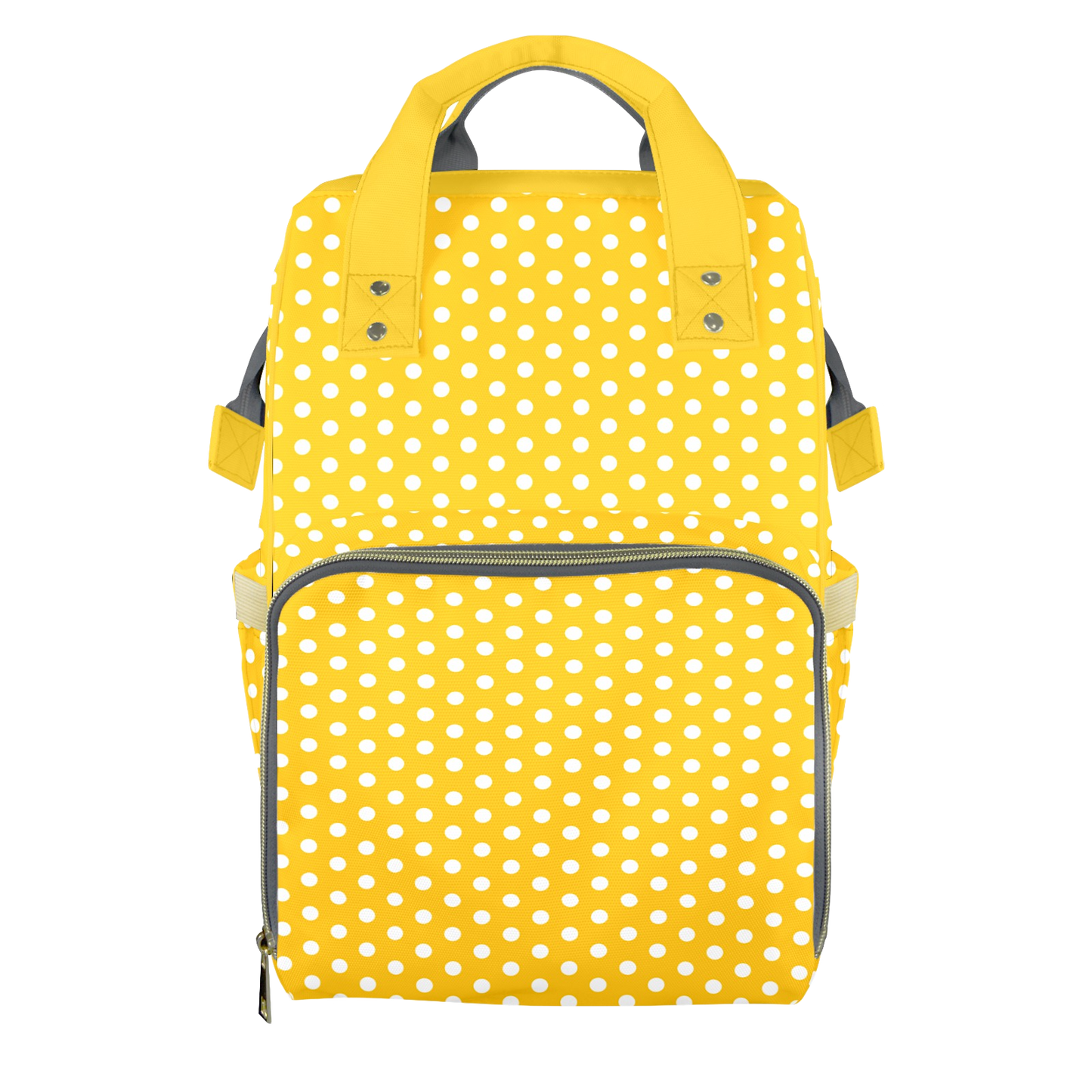 Yellow Polkadots Customizable Diaper Bag