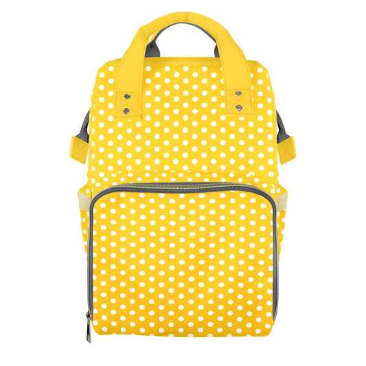 Yellow Polkadots Customizable Diaper Bag