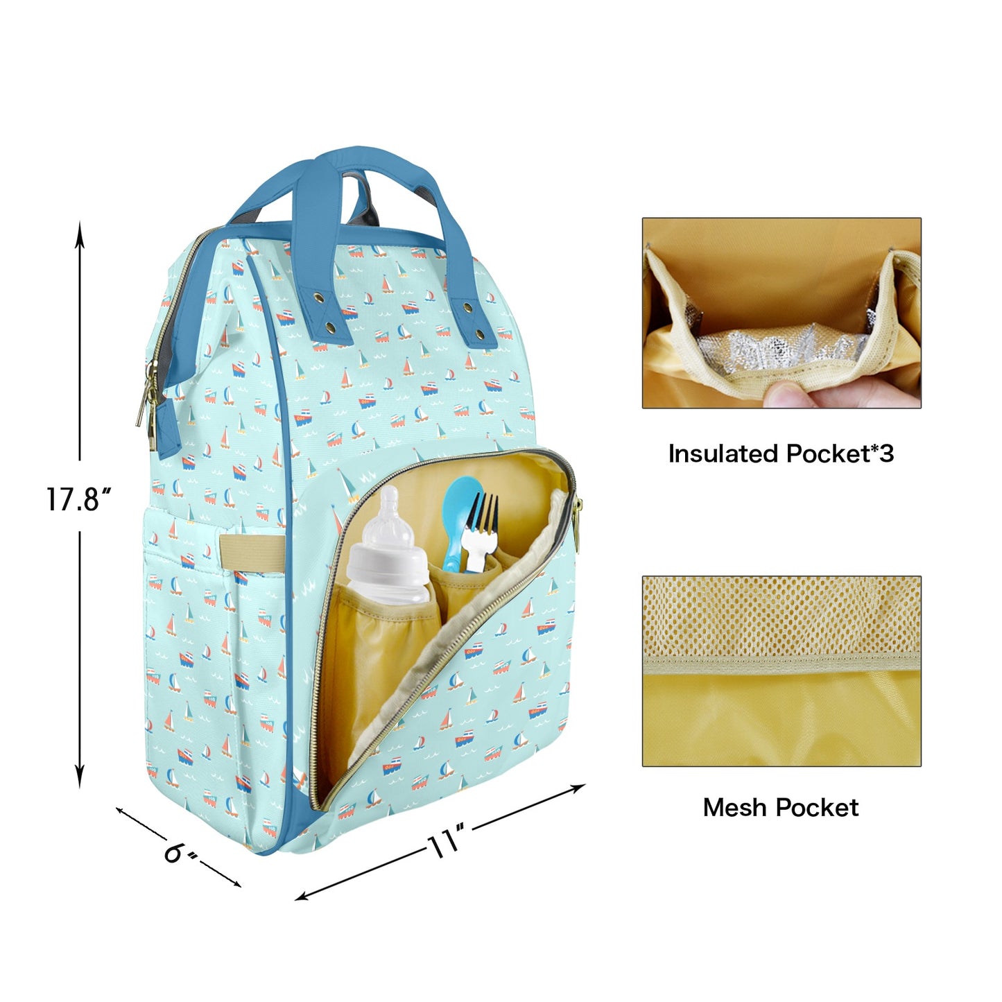 Sail Away Customizable Diaper Bag