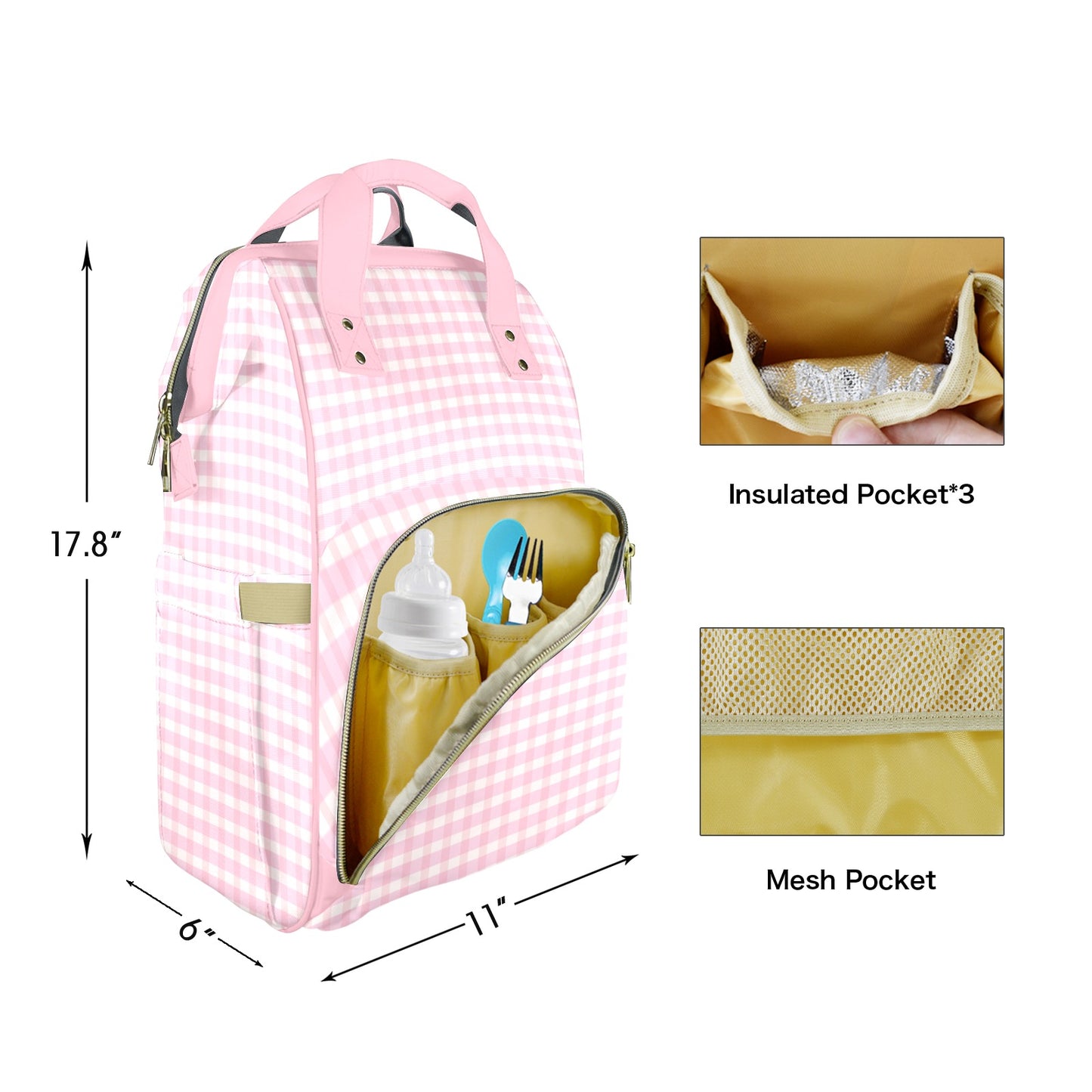 Pink Picnic Customizable Diaper Bag