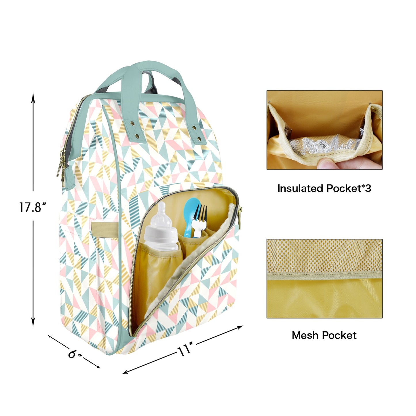 Tiled Tesselations Customizable Diaper Bag