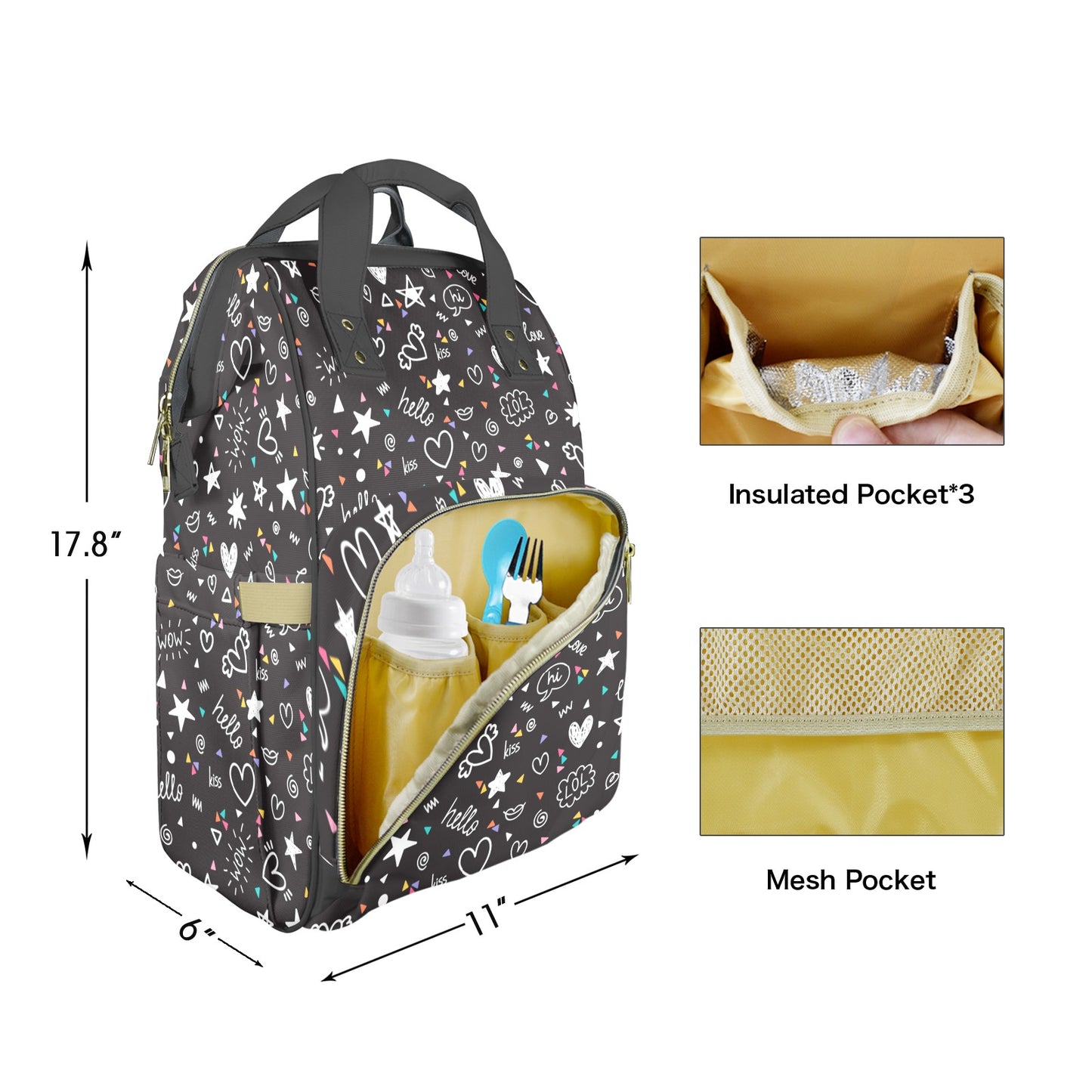 Colorful Conversation Customizable Diaper Bag