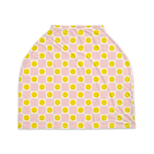 Pink Smileys Nursing Cover