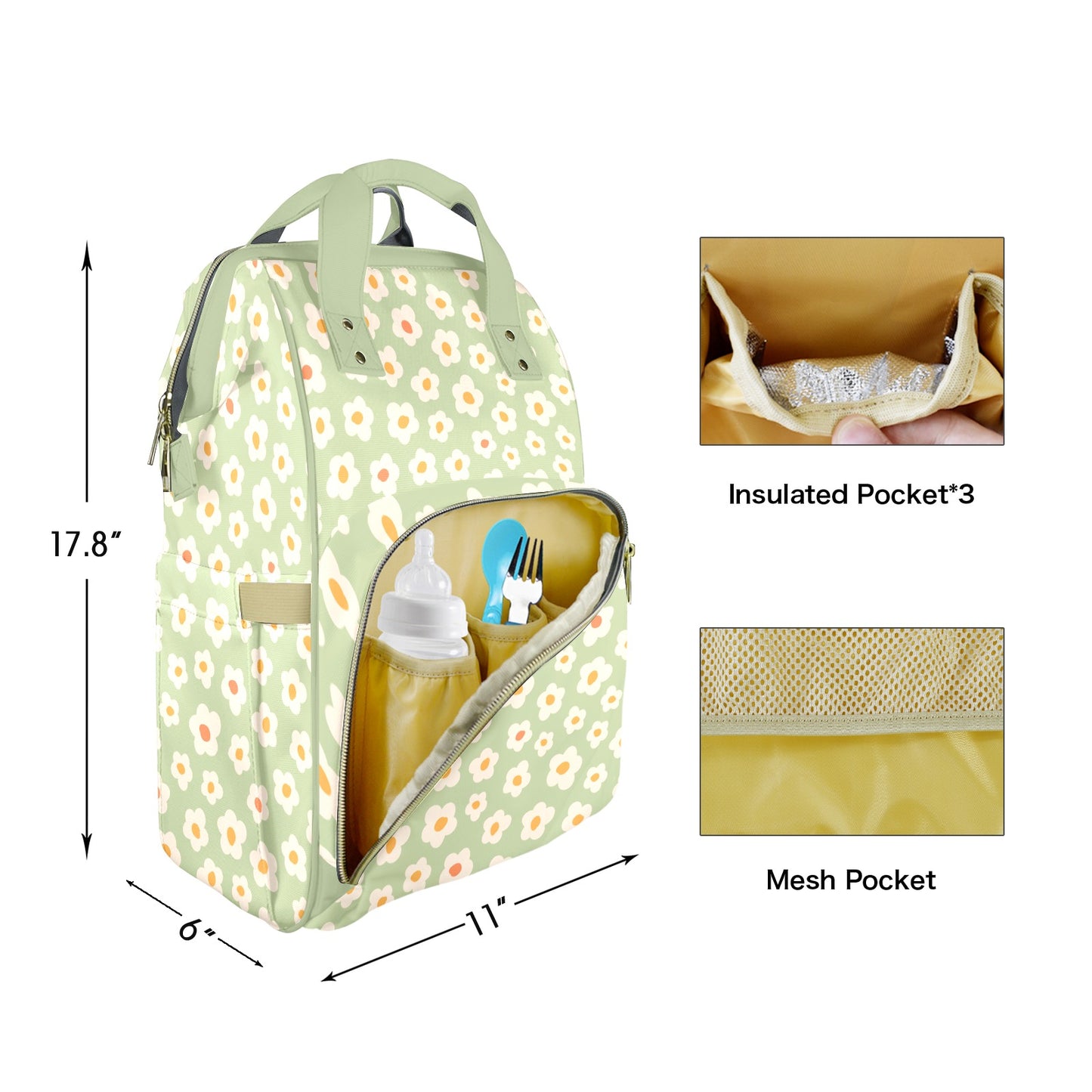 Green Meadow Customizable Diaper Bag