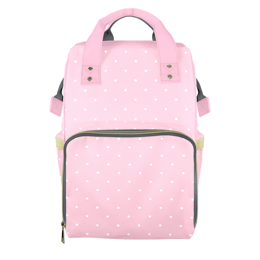 Pink Polkadots Customizable Diaper Bag