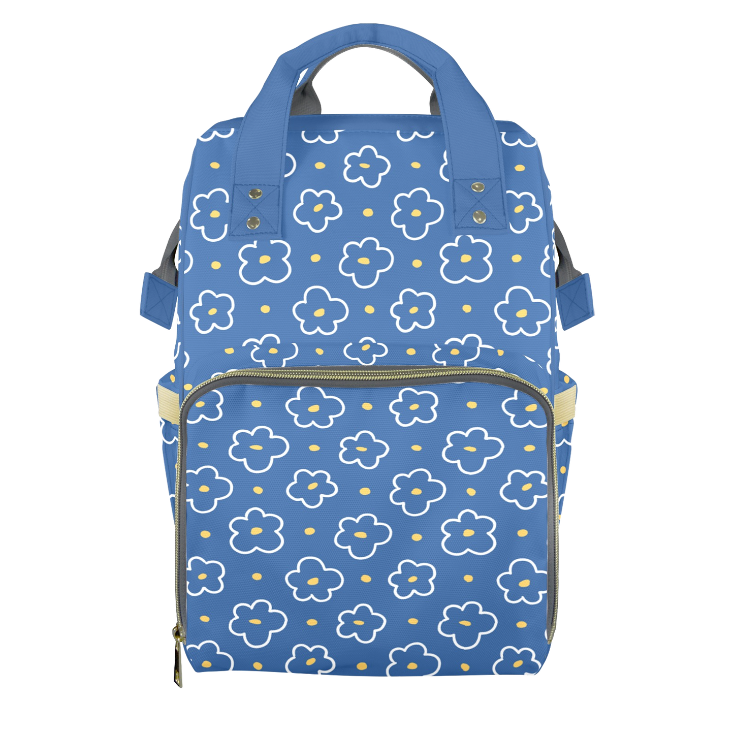 Blue Blooms Customizable Diaper Bag