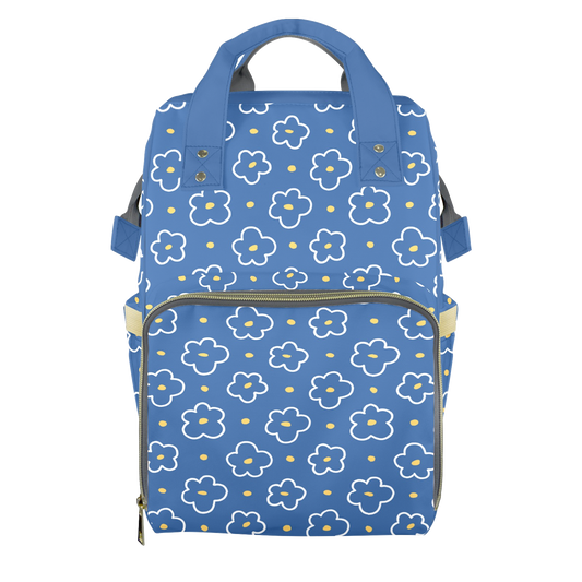 Blue Blooms Customizable Diaper Bag
