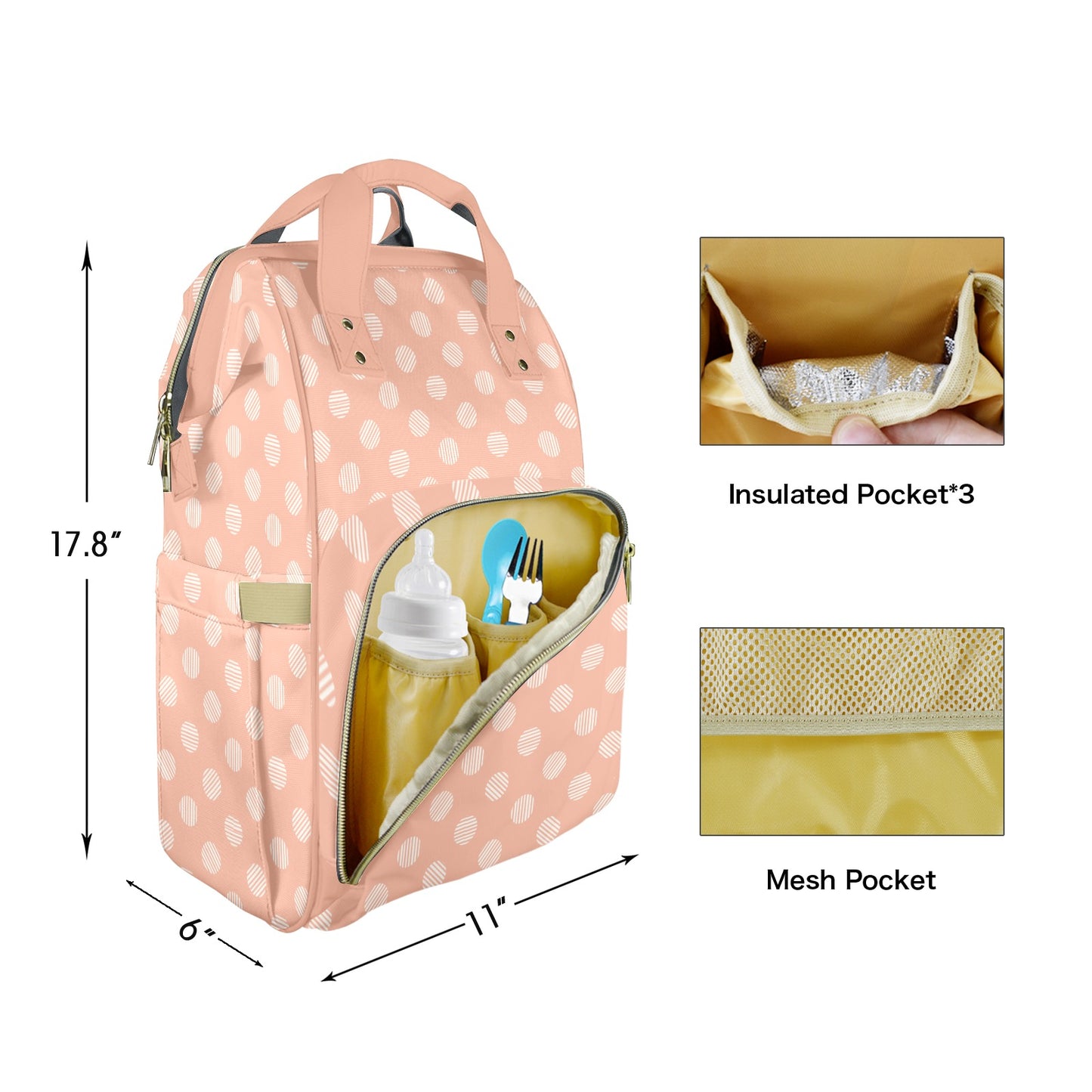 Peach Pit Customizable Diaper Bag