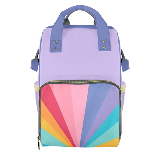 Rainbow Sunrise Customizable Diaper Bag