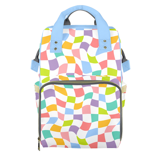 Wavy Checks Customizable Diaper Bag