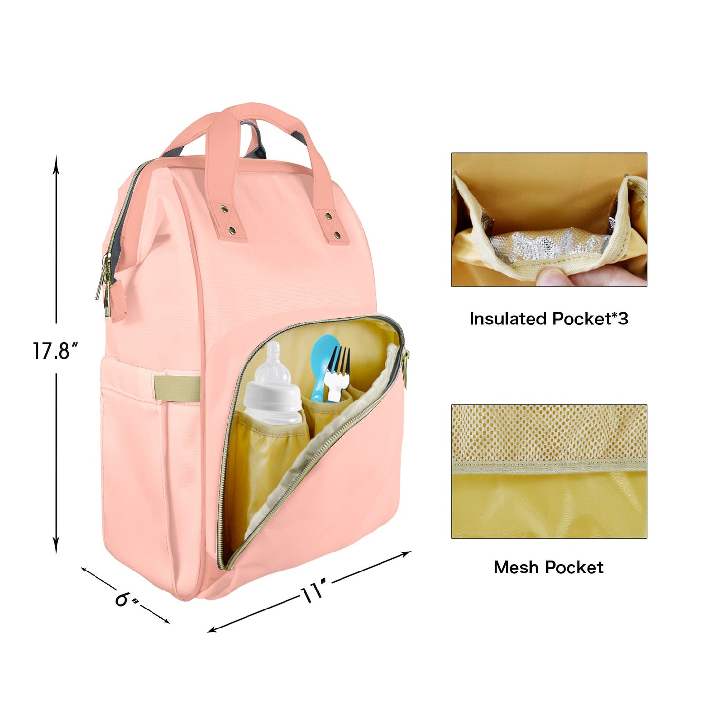 Peach Fuzz Customizable Diaper Bag