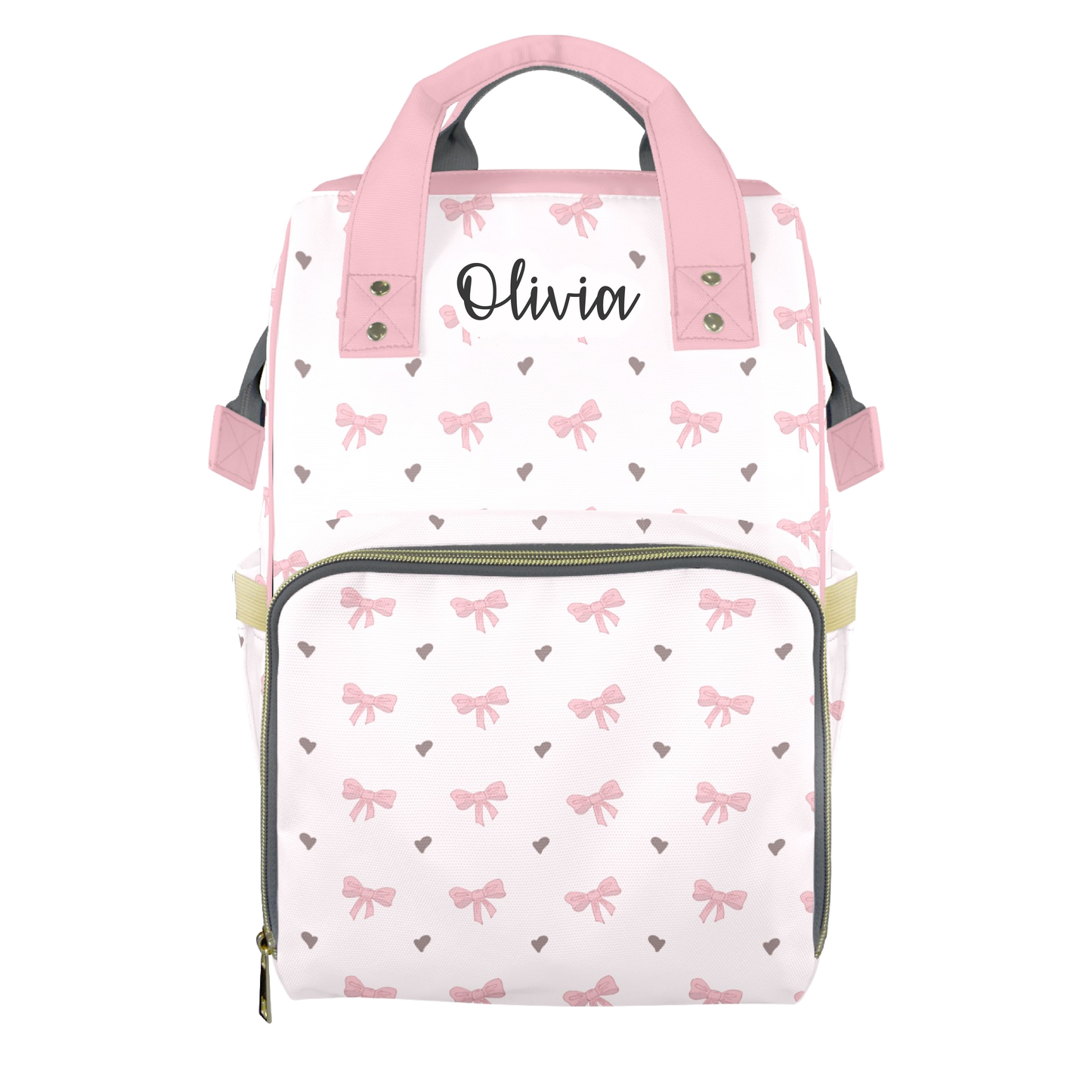 Coquette Bows Customizable Diaper Bag