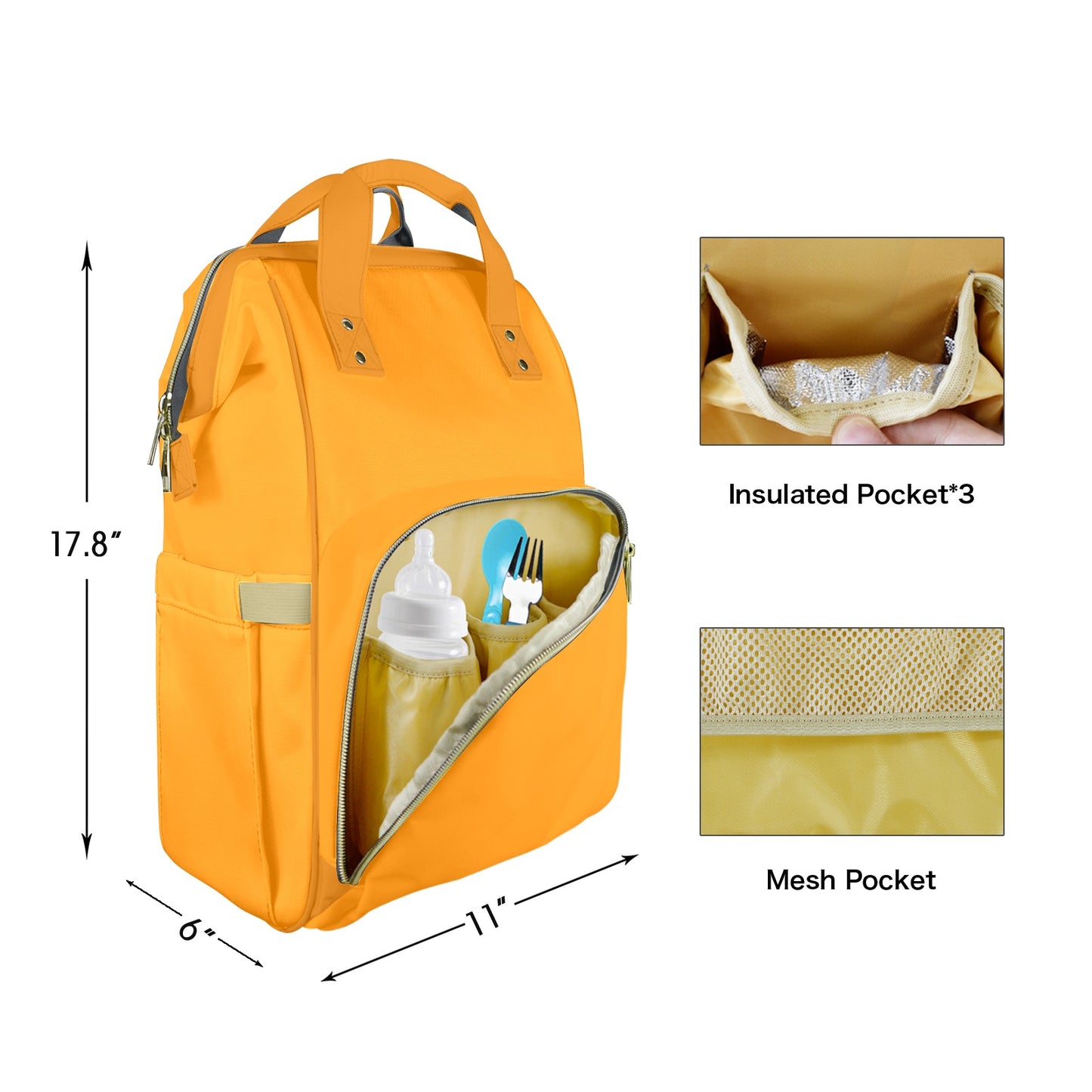 Tangerine Dream Customizable Diaper Bag