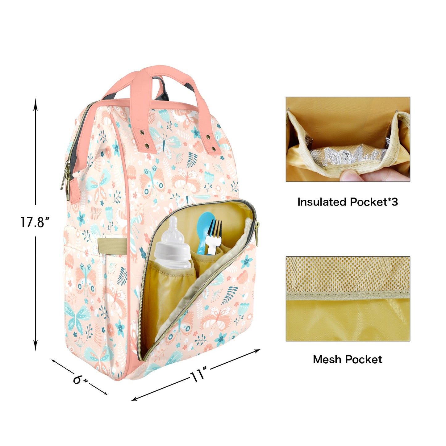 Butterfly Garden Customizable Diaper Bag