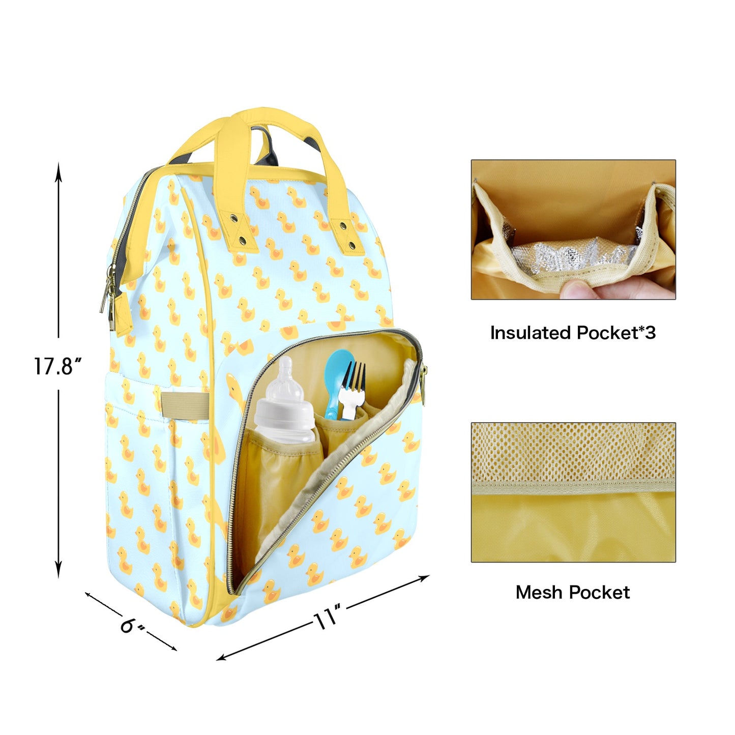 Quack In Action Customizable Diaper Bag