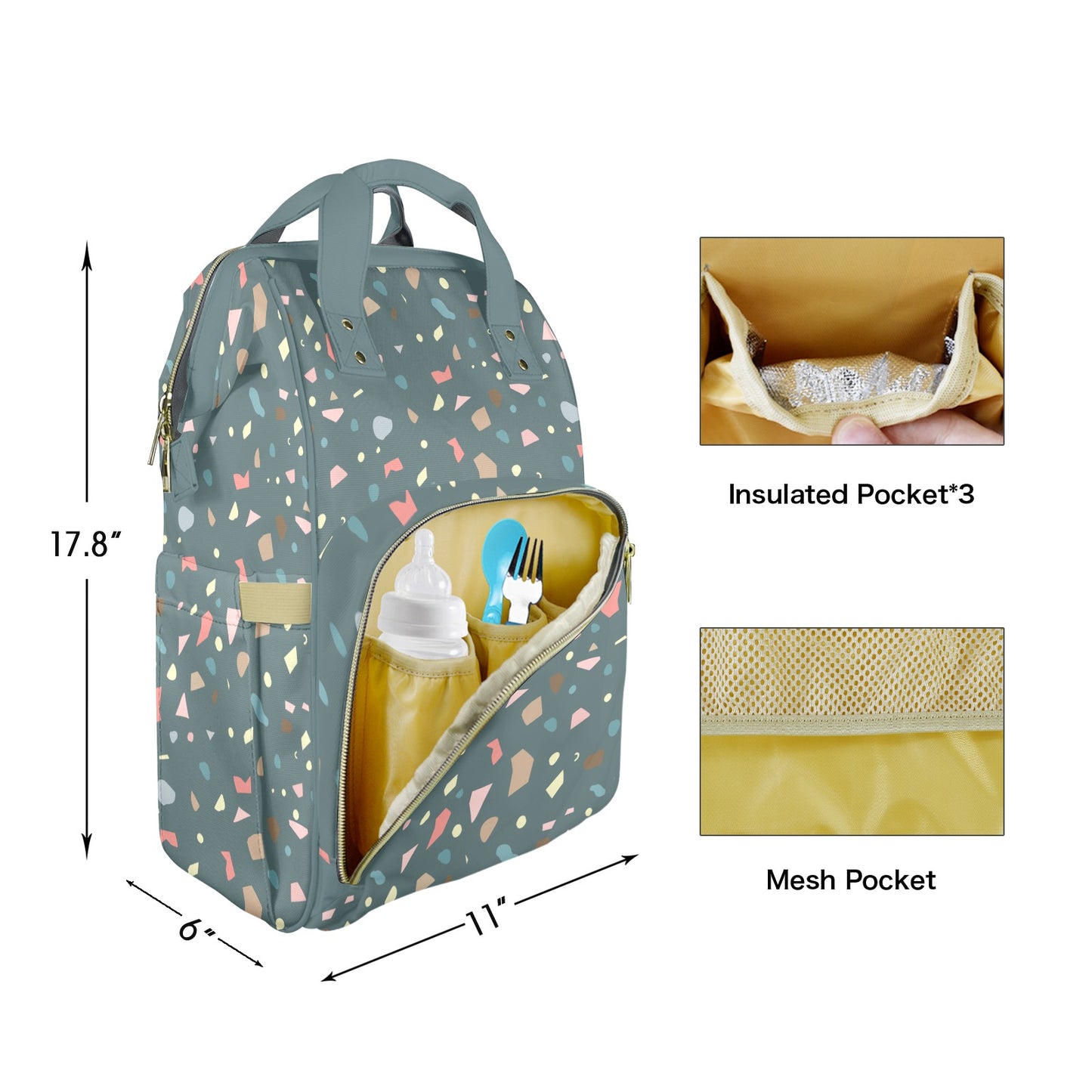 Terrazzo Customizable Diaper Bag
