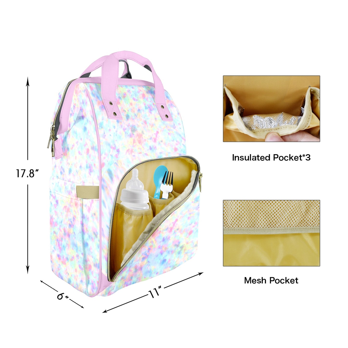 Tie-Dye Dream Customizable Diaper Bag
