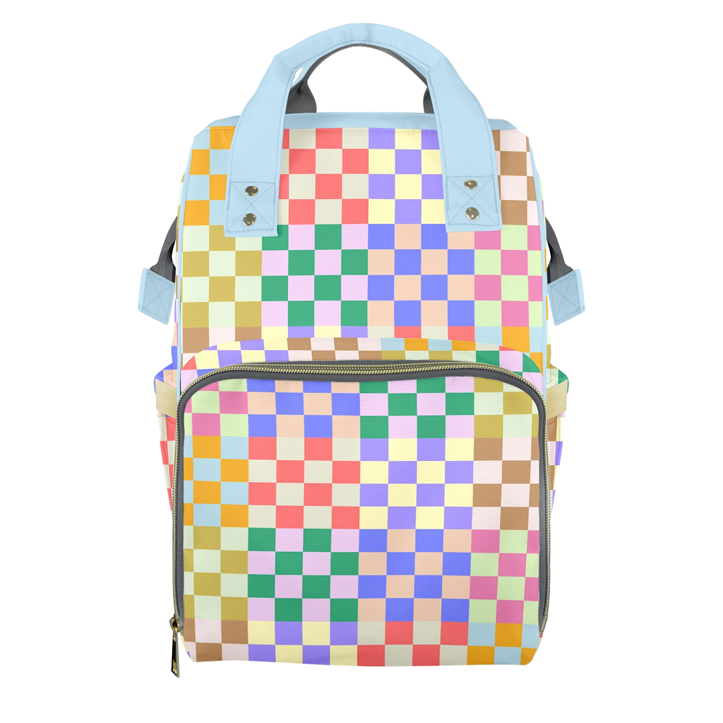 Vibrant Checks Customizable Diaper Bag