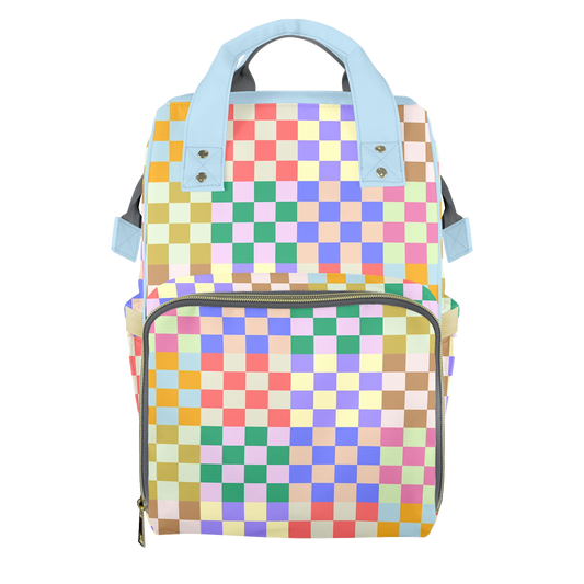 Vibrant Checks Customizable Diaper Bag