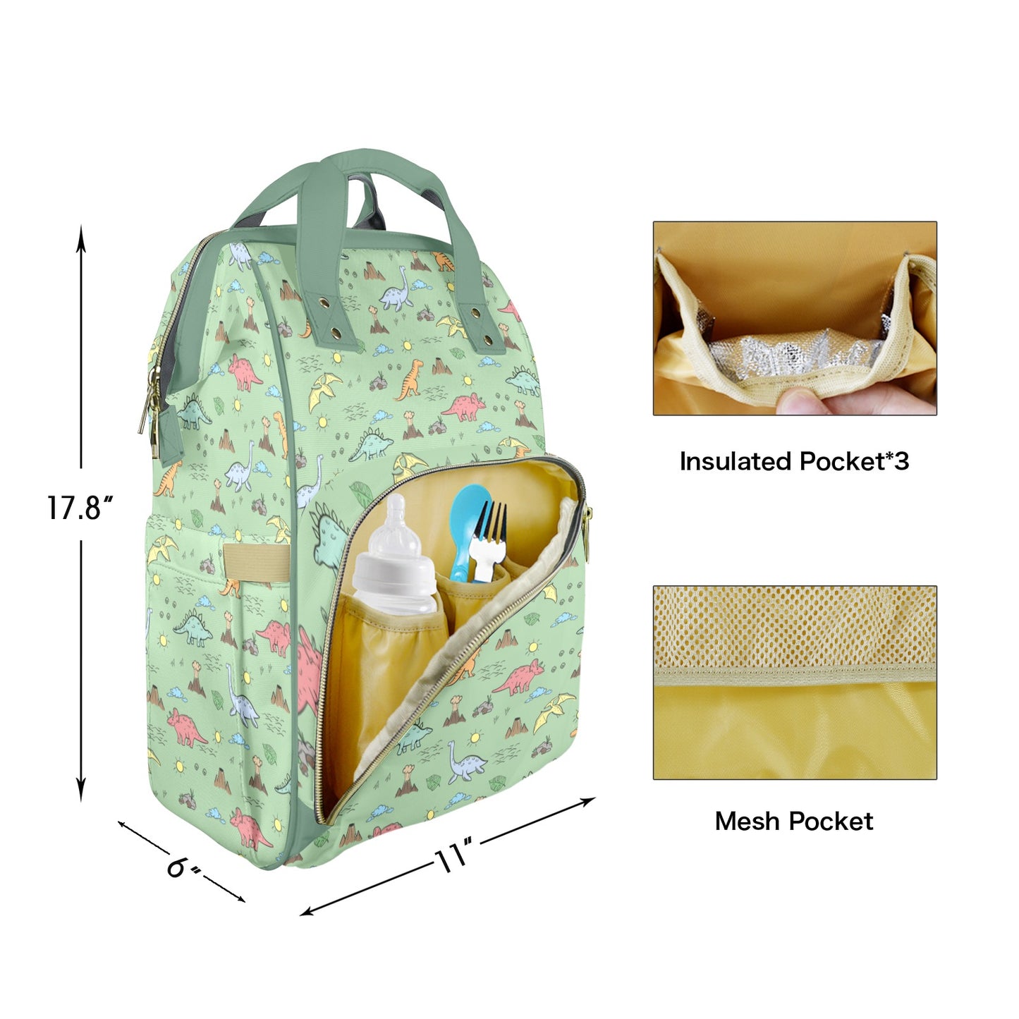 Prehistoric Playdate Customizable Diaper Bag