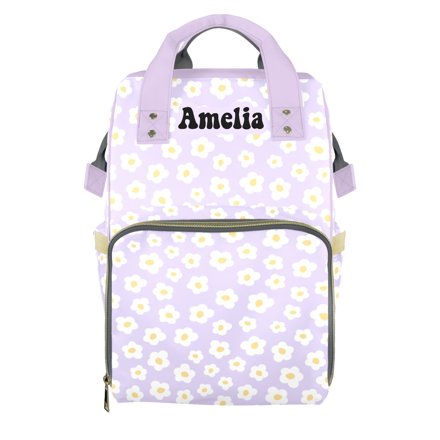Lavender Meadow Customizable Diaper Bag
