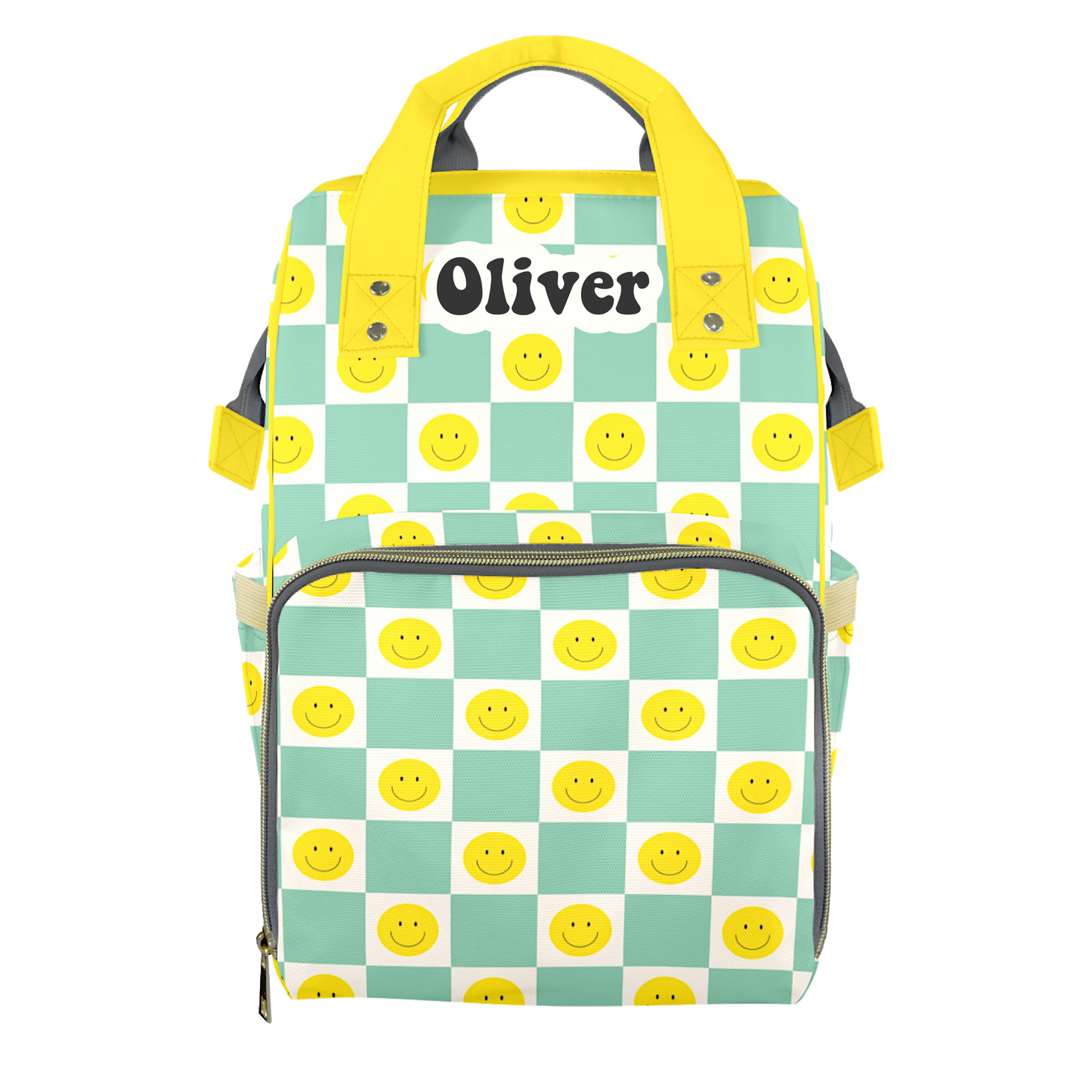 Sage Smileys Customizable Diaper Bag