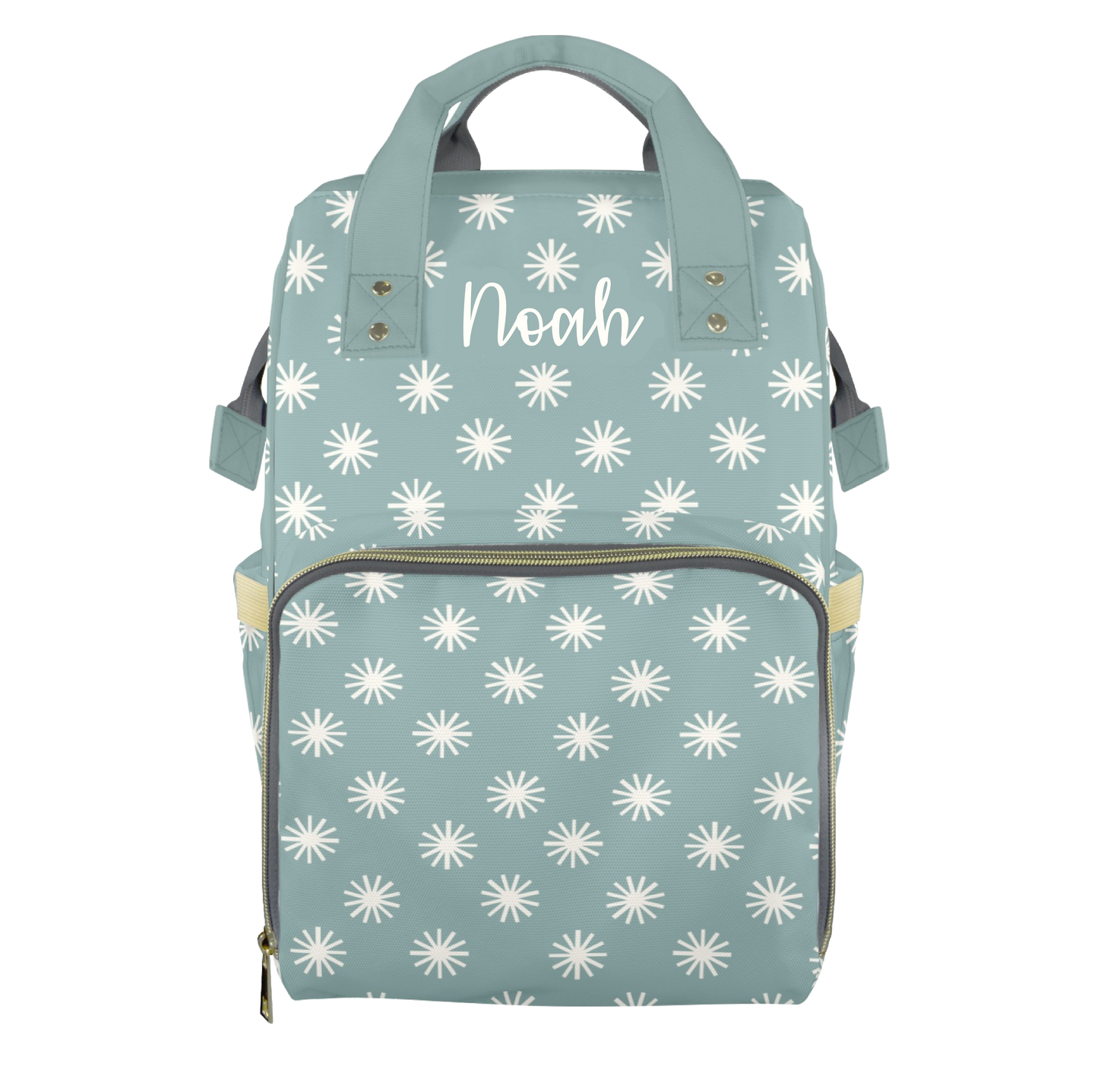 Sage Starbursts Customizable Diaper Bag